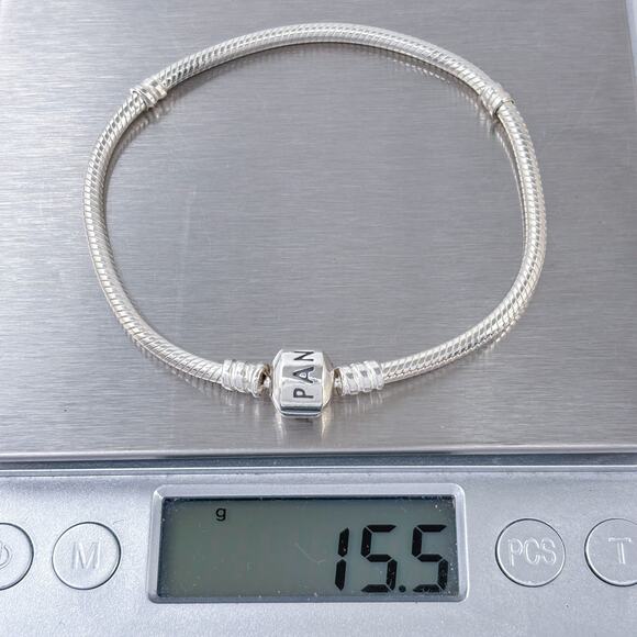 Pandora Moments Barrel Clasp Snake Chain Sterling Silver 925 Bracelet 7.5" - Picture 8 of 8